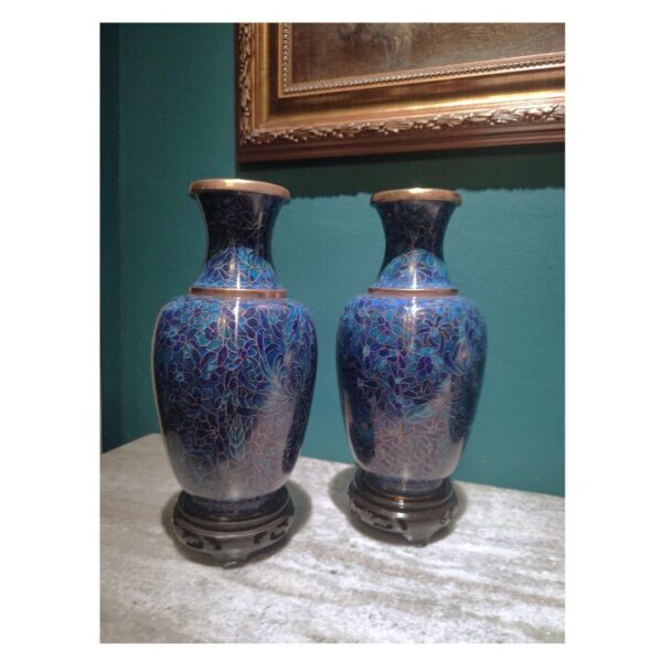 Par de vasos em Cloisonné