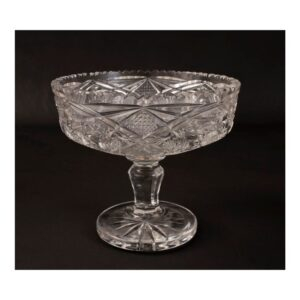 Fruteira de coluna em cristal da Bohemia