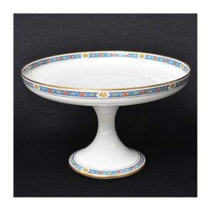 Fruteira de pé alto executada em porcelana francesa Bernardaud & Company, Limoges - França