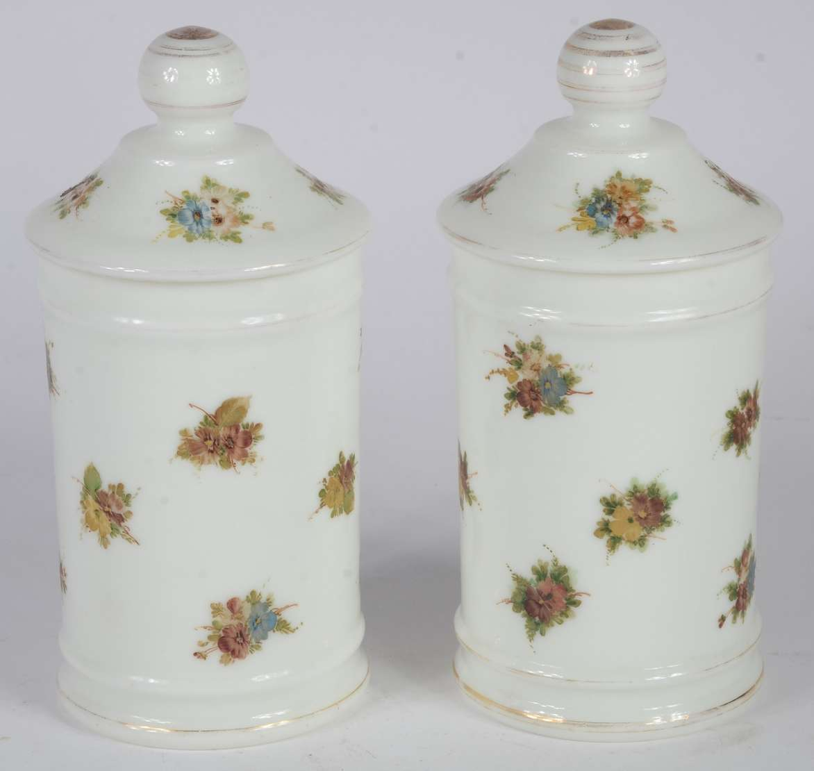 Par de potes de opalina branca - Imagem 2