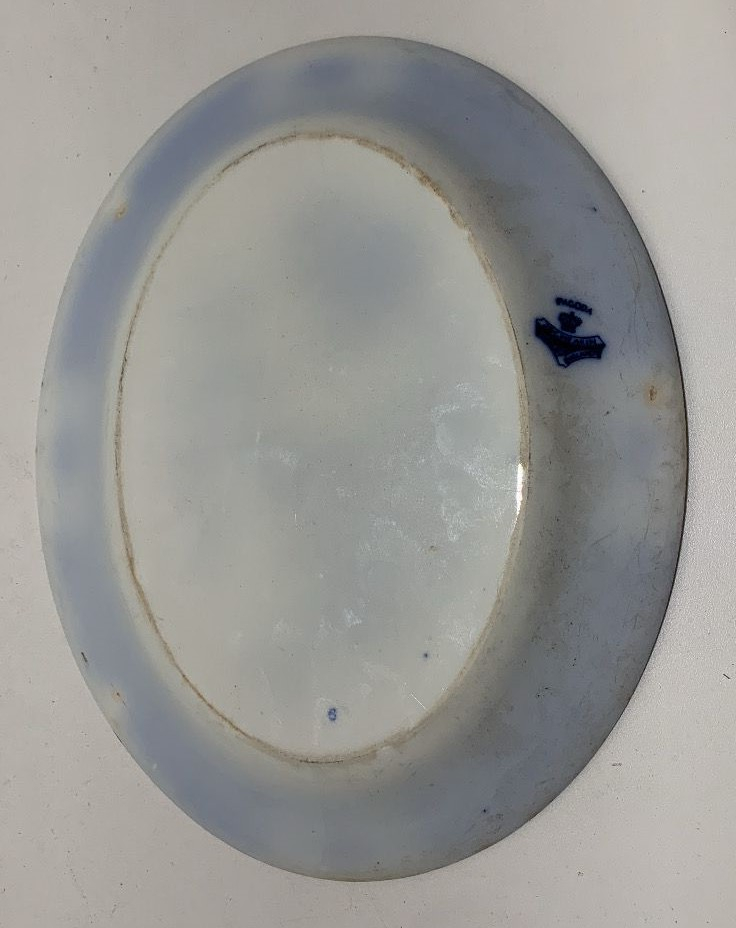 Travessa em porcelana inglesa decorada em azul branco, J&C MEAKIN - Imagem 4