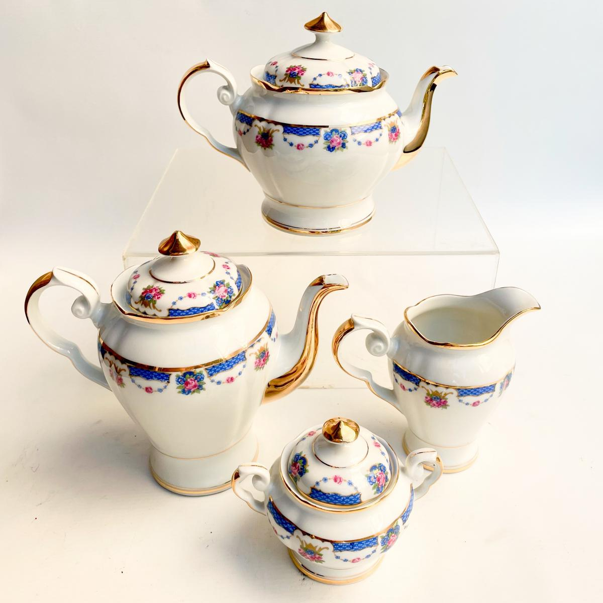 conjunto para chá e café em porcelana nacional