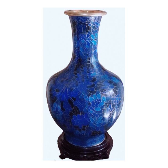 Vaso em Cloisonné, todo em bronze