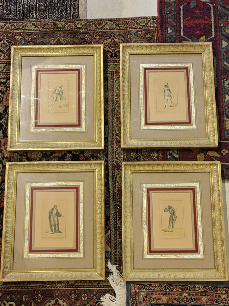 conjunto-de-quatro-gravuras-europeia-do-universo-da-commedia-dellarte