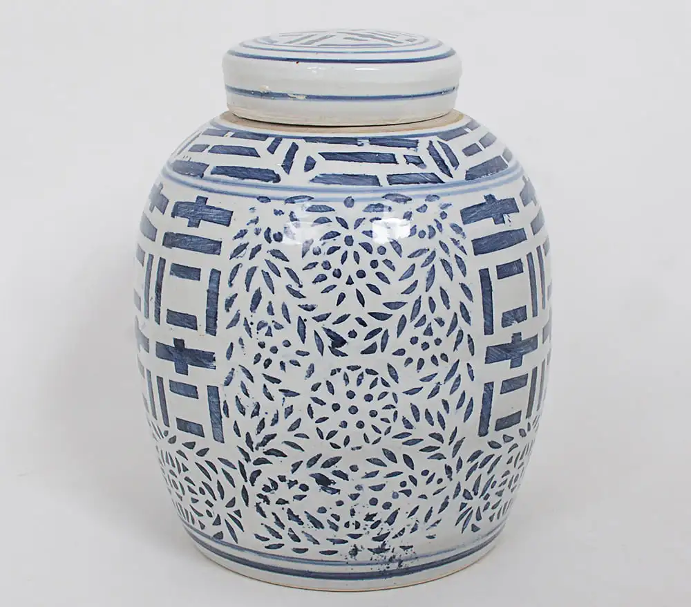 Potiche de porcelana chinesa azul e branco - Imagem 3