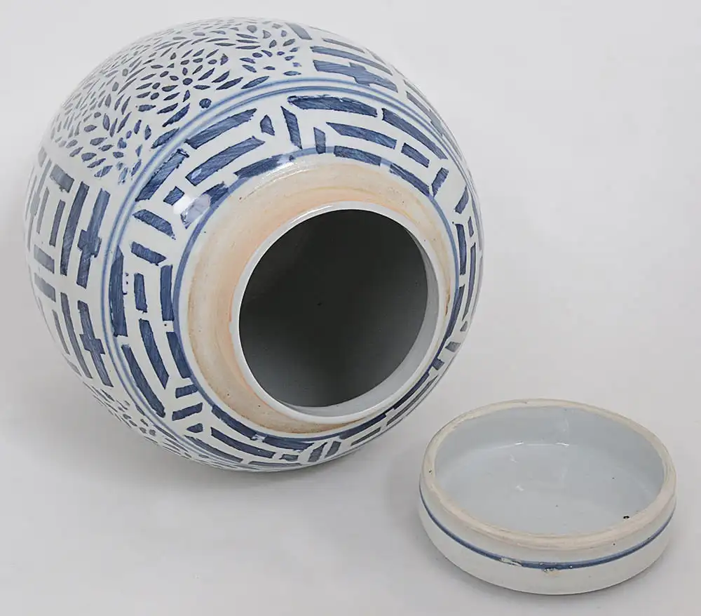 Potiche de porcelana chinesa azul e branco - Imagem 5