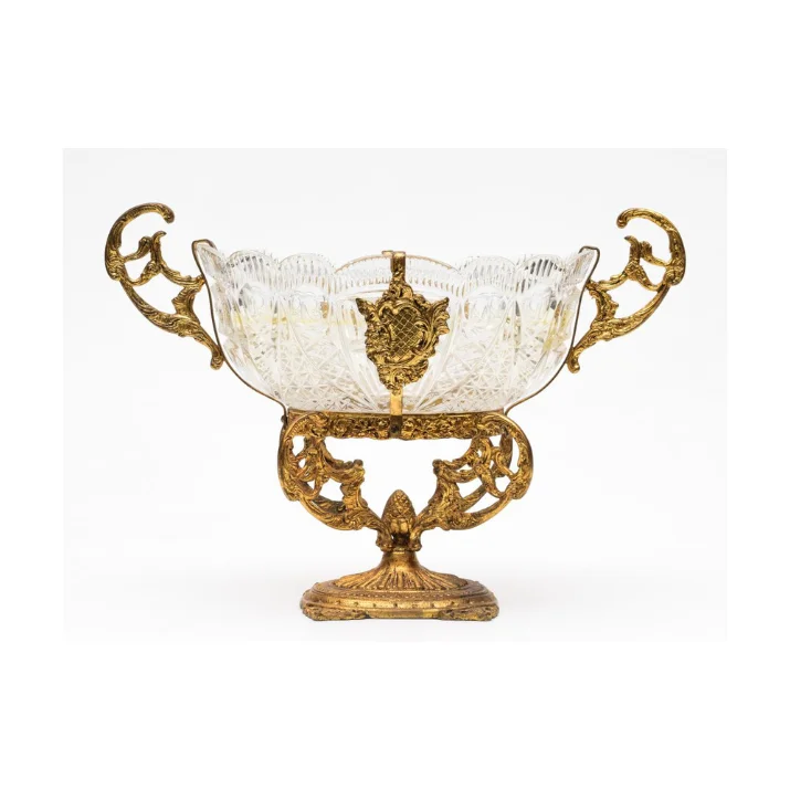 Fruteira centro de mesa em bronze dourado