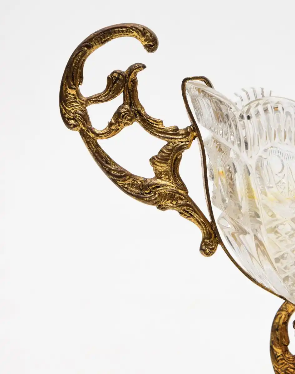 Fruteira centro de mesa em bronze dourado - Imagem 4