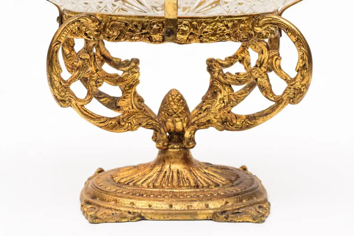 Fruteira centro de mesa em bronze dourado - Imagem 5