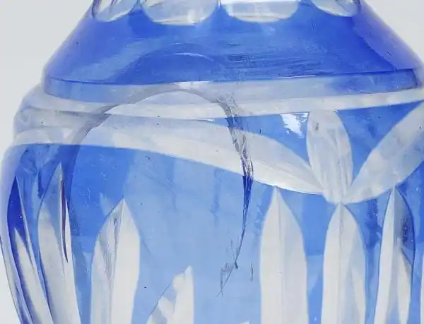 Par de vasos em cristal Tcheco lapidado - Imagem 4